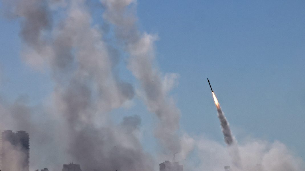 Rachete care zboară în aer din Fâșia Gaza spre Israel