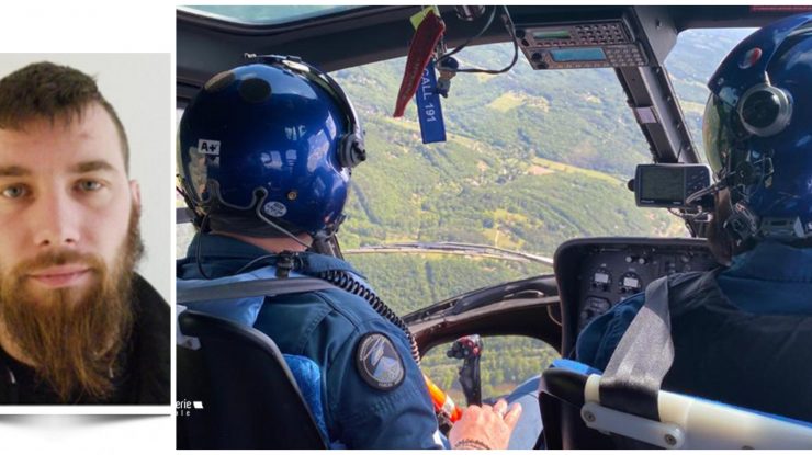 portretul lui Terry Dupin si imagini de la cautarea lui din elicopter.