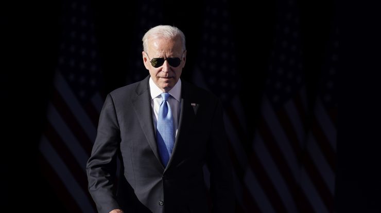 President Joe Biden arrives to speak at a news conference after meeting with Russian President Vladimir Putin, Wednesday, June 16, 2021, in Geneva, Switzerland. (AP Photo/Patrick Semansky)