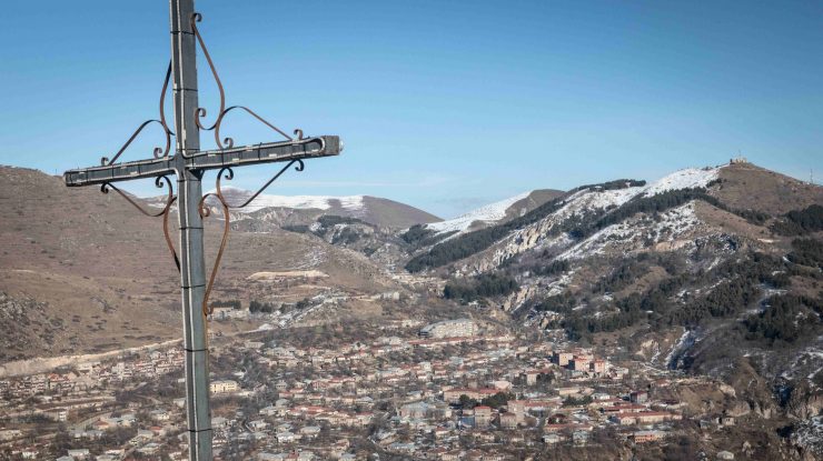 Imagine din Nagorno-Karabah din timpul războiului din 2020.