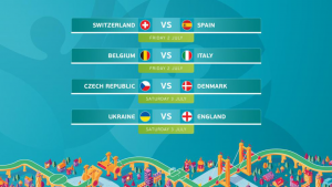 Programul complet al sferturilor de finală de la Euro 2020. Foto: UEFA