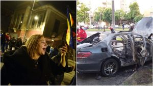 Diana Șoșoacă și mașina care a explodat la Arad.