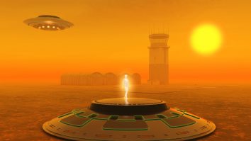 Extraterestru pe o navă spațială.