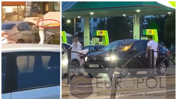 Atac cu maceta și crosa de golf în traficul din București. Foto: Sindicatul Europol