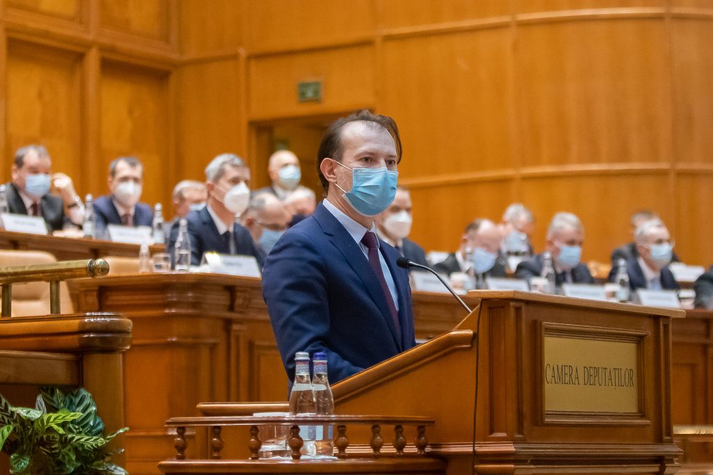 Florin Cîțu în Parlament. Foto: gov.ro
