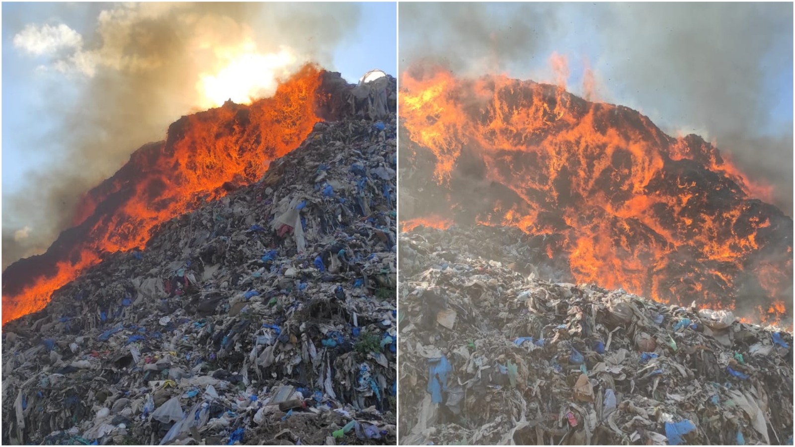 VIDEO. Flăcări uriașe au cuprins groapa de gunoi din Sighișoara. Șeful Gărzii de Mediu: „Suntem la mila vântului”