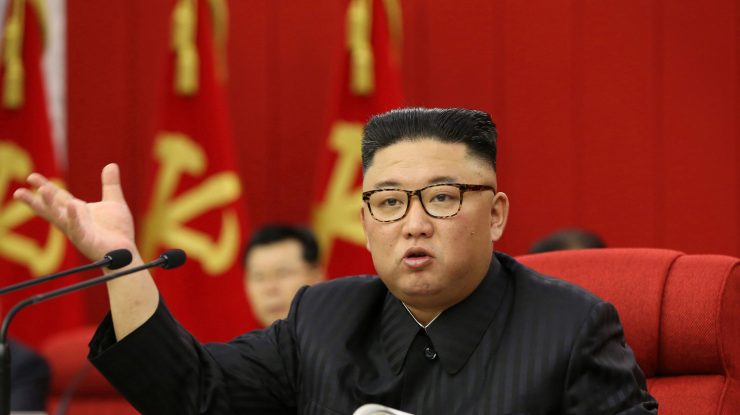 Liderul Coreei de Nord într-o conferință de presă.