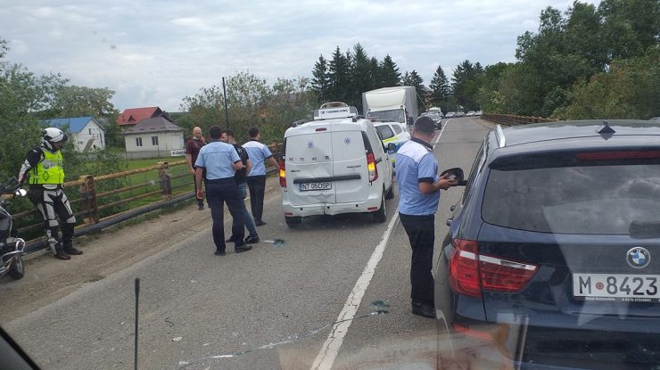 accident intre o masina cu vaccinuri si un motociclist, 10 iunie 2021.