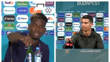 Pogba nu s-a putut abține! Francezul i-a copiat gestul lui Ronaldo, dar cu berea