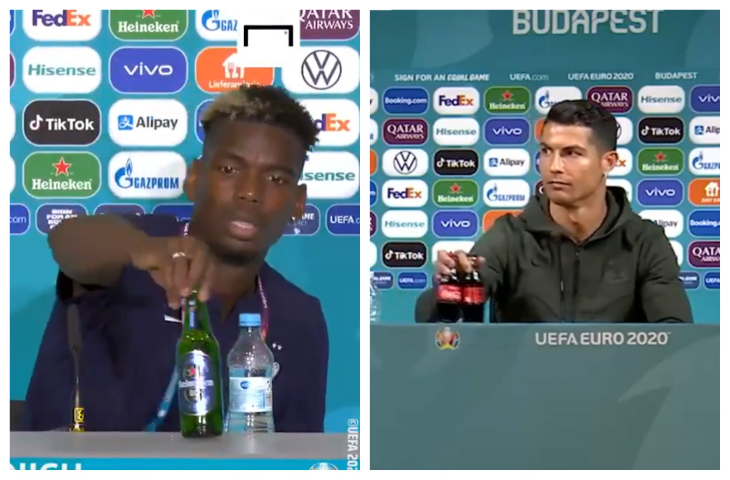Pogba nu s-a putut abține! Francezul i-a copiat gestul lui Ronaldo, dar cu berea