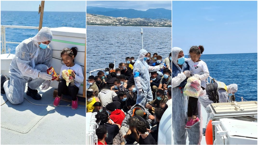 Colaj foto cu polițistul român de frontieră care a salvat 230 de persoane de pe un pescador.