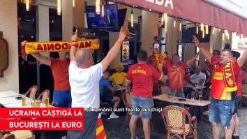 Suporterii Macedoniei de Nord au invadat Centrul Vechi al Capitalei: „Românii sunt foarte deschişi”