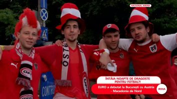 Atmosferă festivă în Bucureşti, după primul meci Euro 2020. Fanii austrieci şi macedoneni au luat cu asalt Centrul Vechi