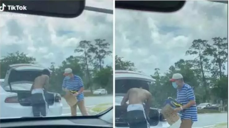 Video viral. Un student din Florida a ajuns celebru pe TikTok după ce și-a dat pantofii și hainele unui om fără adăpost