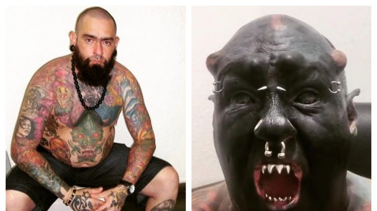 FOTO. Un bărbat şi-a tăiat nasul, limba şi s-a tatuat pe tot corpul. Cum arată după „transformare”