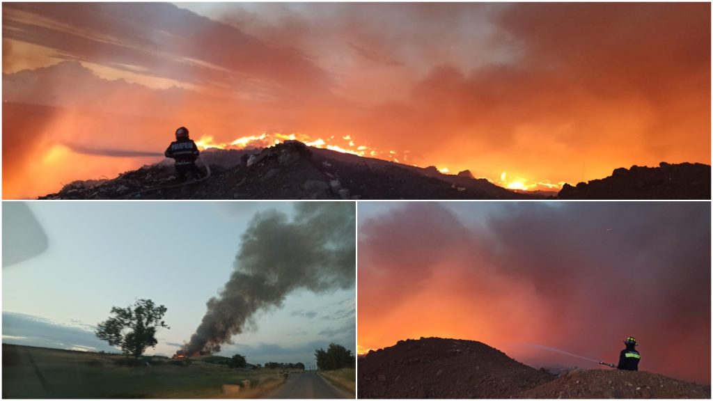 Incendiu la groapa de gunoi din Arad.