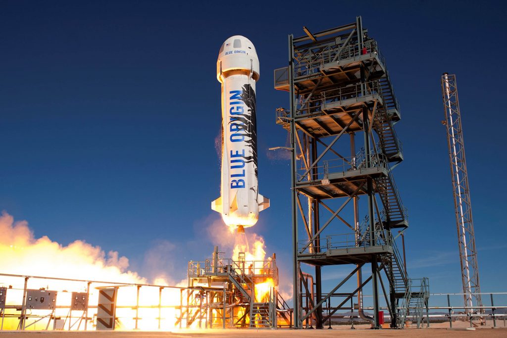 Racheta cu care a zburat în spațiu Jeff Bezos.