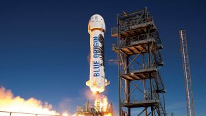 Racheta cu care a zburat în spațiu Jeff Bezos.