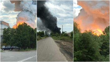 Incendiu la Constanța la un depozit de aluminiu.