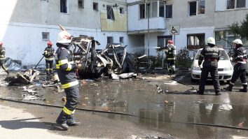 Camionetă care a explodat la Vâlcea.
