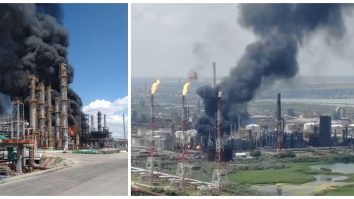 Explozie și incendiu la Rafinăria Petromidia. Foto: Aleph News și Agent Green