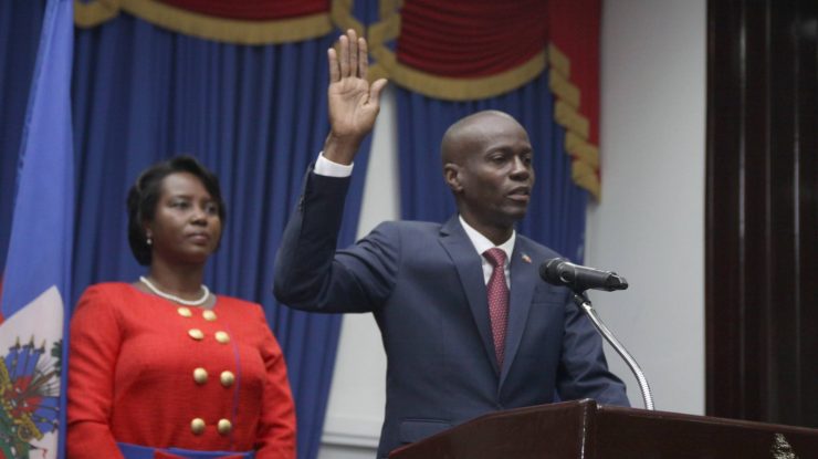 Martine și Jovenel Moise la depunerea jurământului, în 2017. Foto: arhivă facebook.com/martine.josephmoise