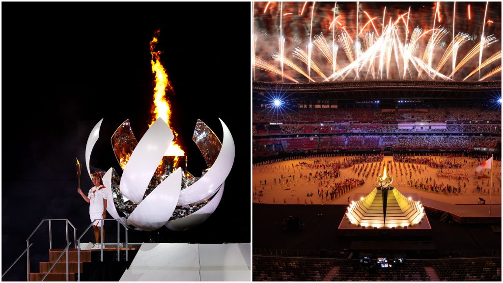 Naomi Osaka a aprins flacăra olimpică de pe Muntele Fiji de la Jocurile Olimpice Tokyo 2020.