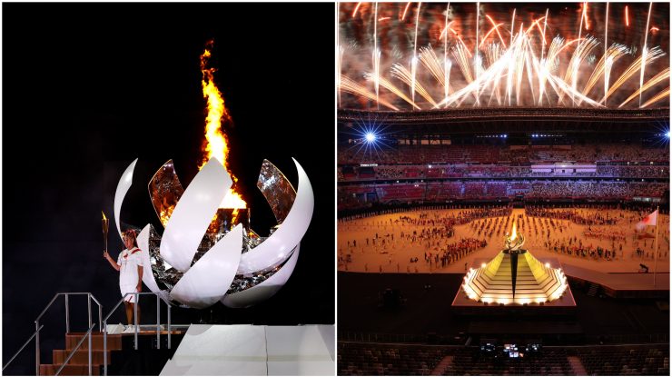 Naomi Osaka a aprins flacăra olimpică de pe Muntele Fiji de la Jocurile Olimpice Tokyo 2020.