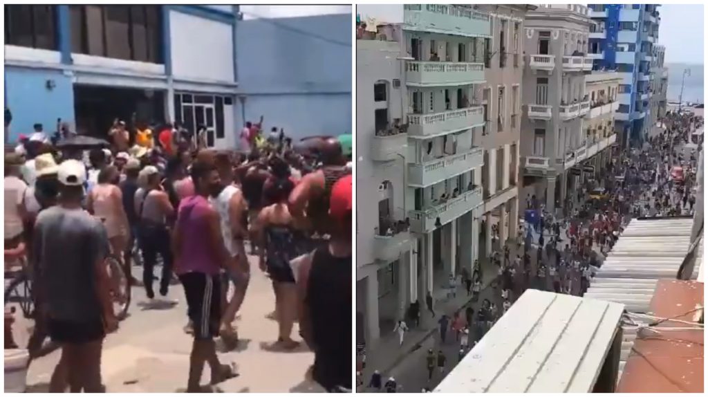 Au avut loc proteste în Cuba. Foto: capturi Twitter