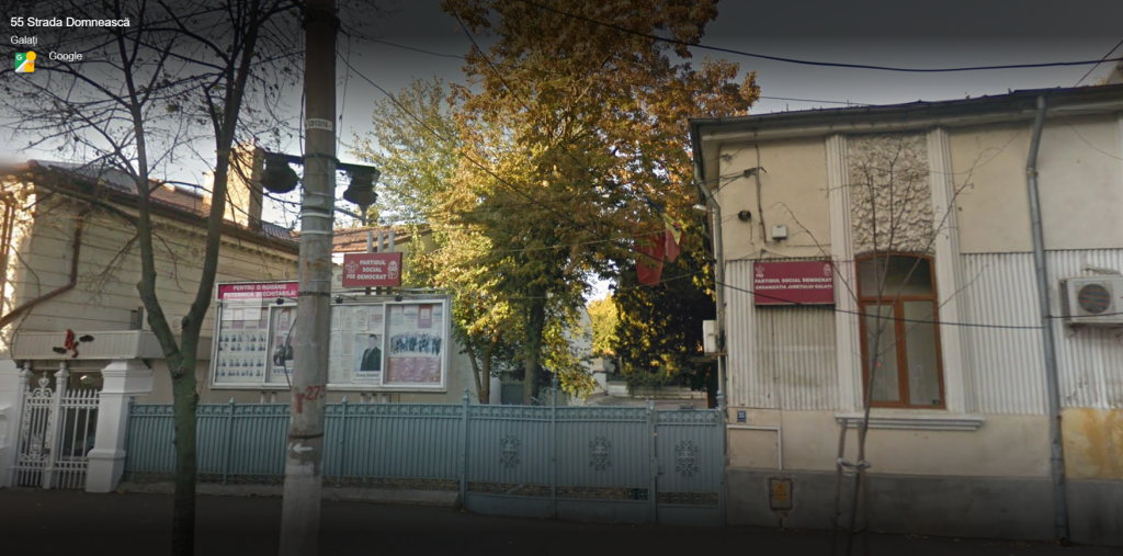 Sediul PSD Galați văzut pe Google Maps.