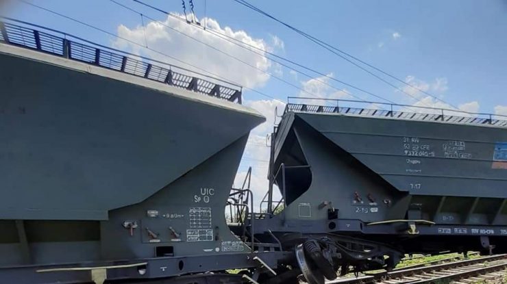 Trenul de marfă deraiat între București și Constanța.