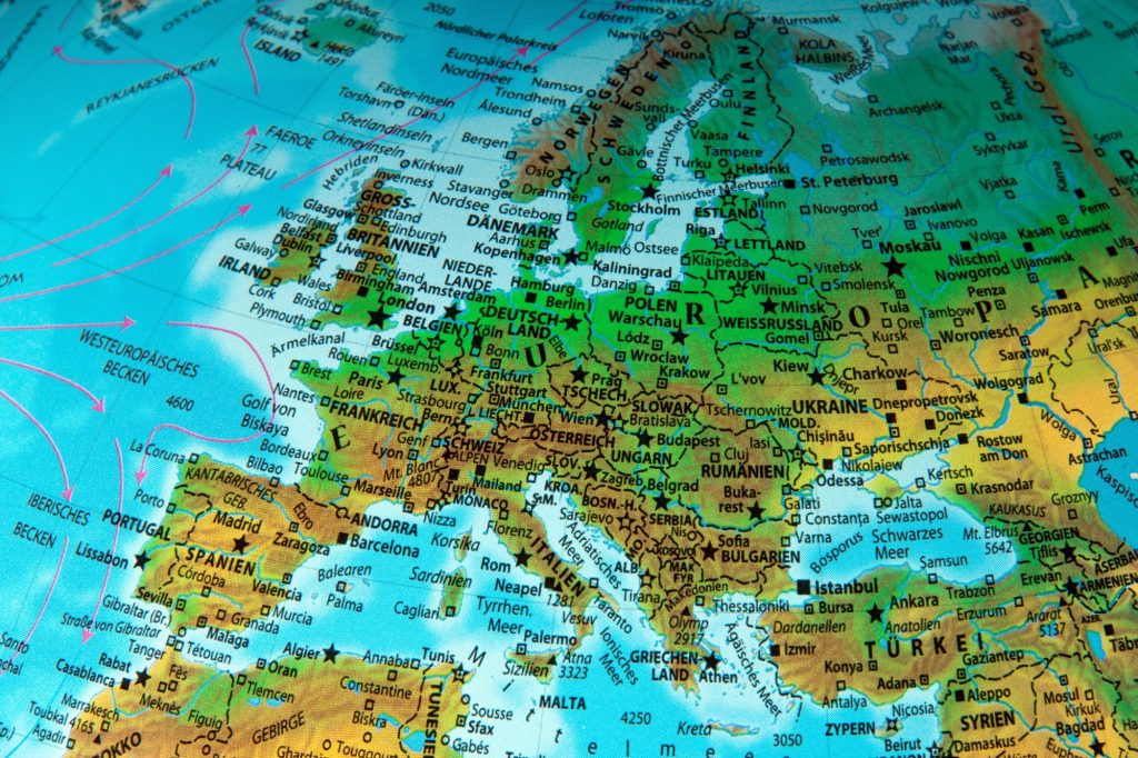 harta geografica a europei.