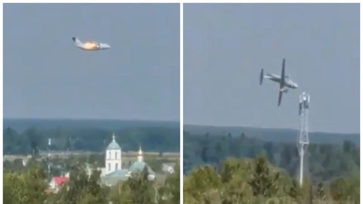 Un localnic a surprins momentul prăbușirii avionului.