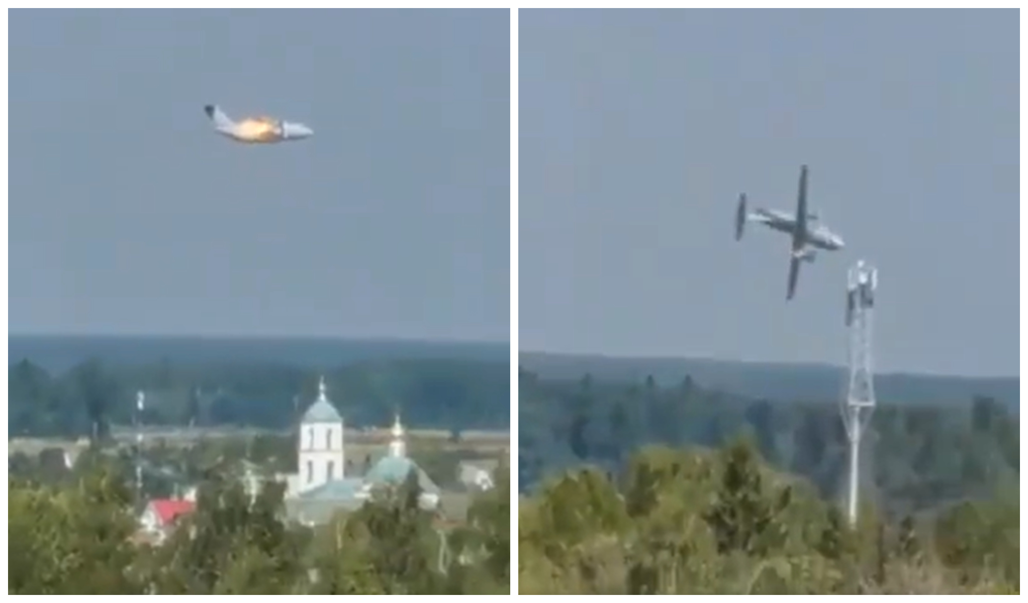 VIDEO: Momentul în care un avion militar nou se prăbușește lângă Moscova