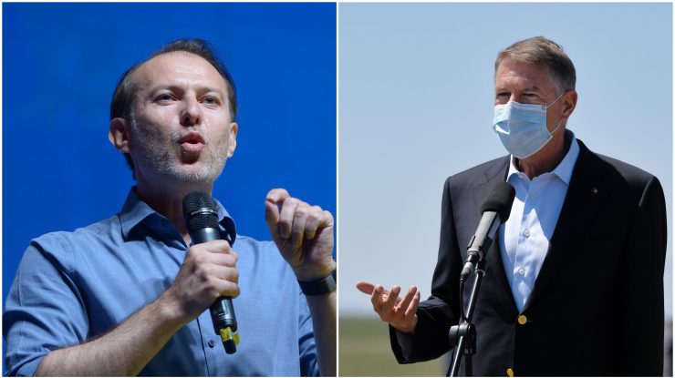 Colaj foto cu Florin Cîțu și Klaus Iohannis.