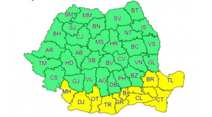 ANM: Cod galben de caniculă în București și 10 județe. În alte 17 județe este alertă de furtuni. Harta zonelor afectate