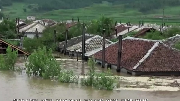 Inundații în Coreea de Nord. Foto: captură BBC