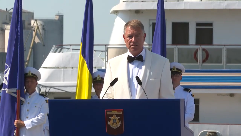 Klaus Iohannis la ceremonia dedicată Zilei Marinei.
