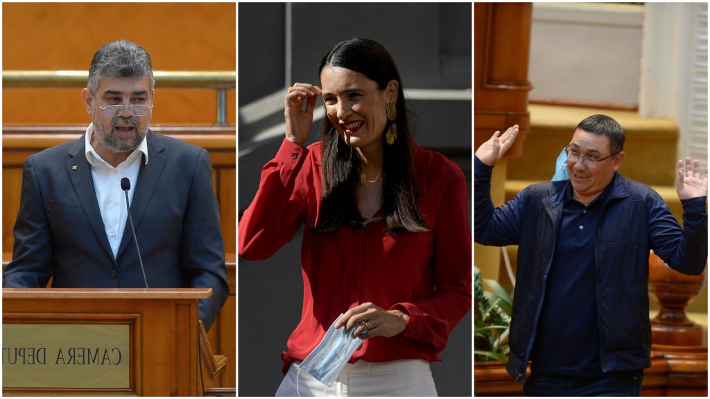 Marcel Ciolacu, Clotilde Armand și Victor Ponta.