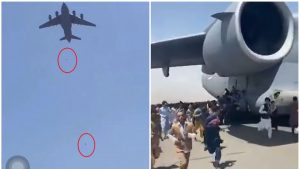 Imagini dramatice în Kabul: Doi oameni au căzut dintr-un avion comercial care a decolat din Afganistan, în timp ce la sol oamenii aleargă lângă o aeronavă americană C-17.