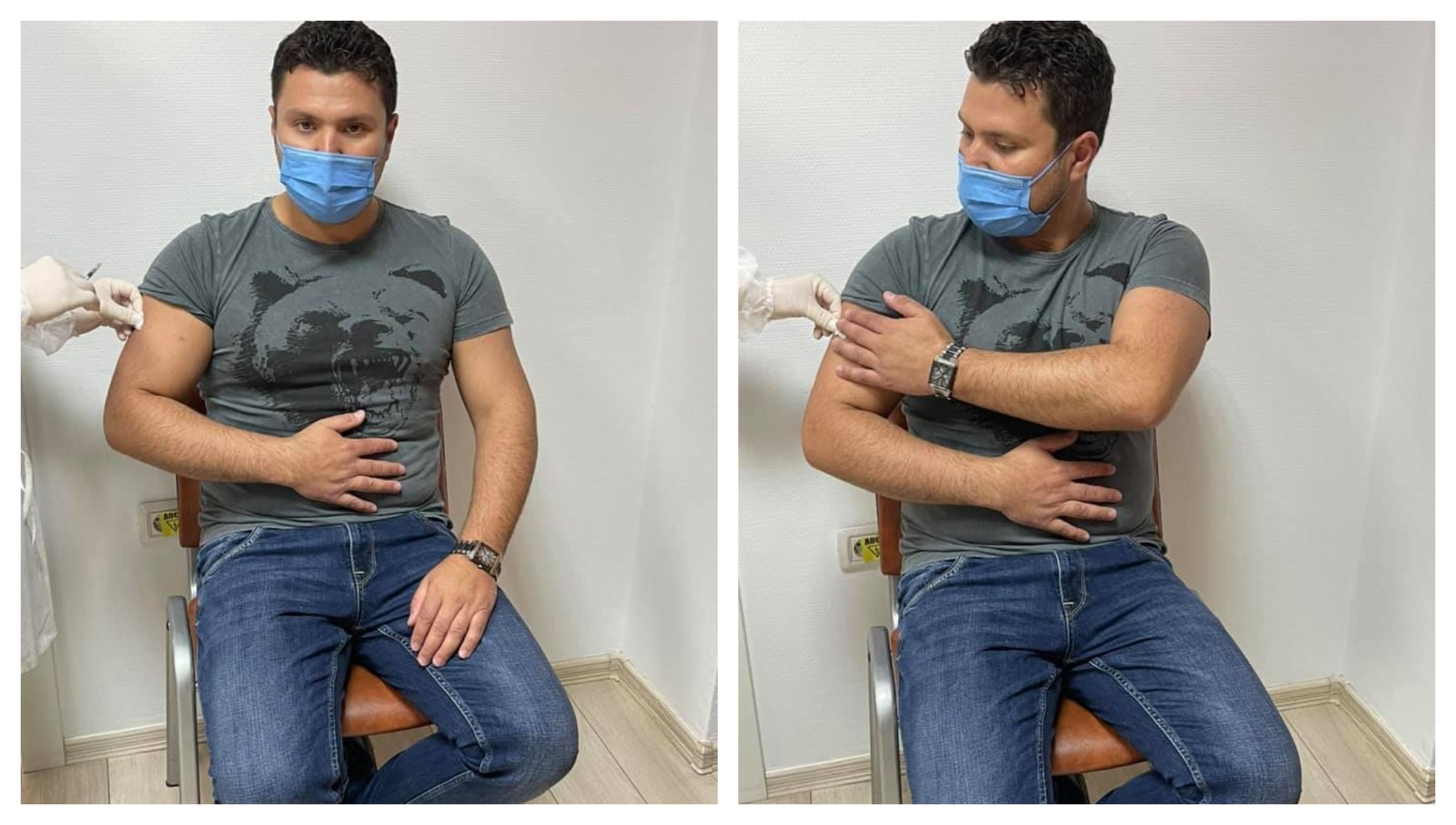 Un primar deja vaccinat și-a organizat o ședință foto într-un centru de vaccinare: „Pozele de la prima vaccinare aveau calitate slabă”