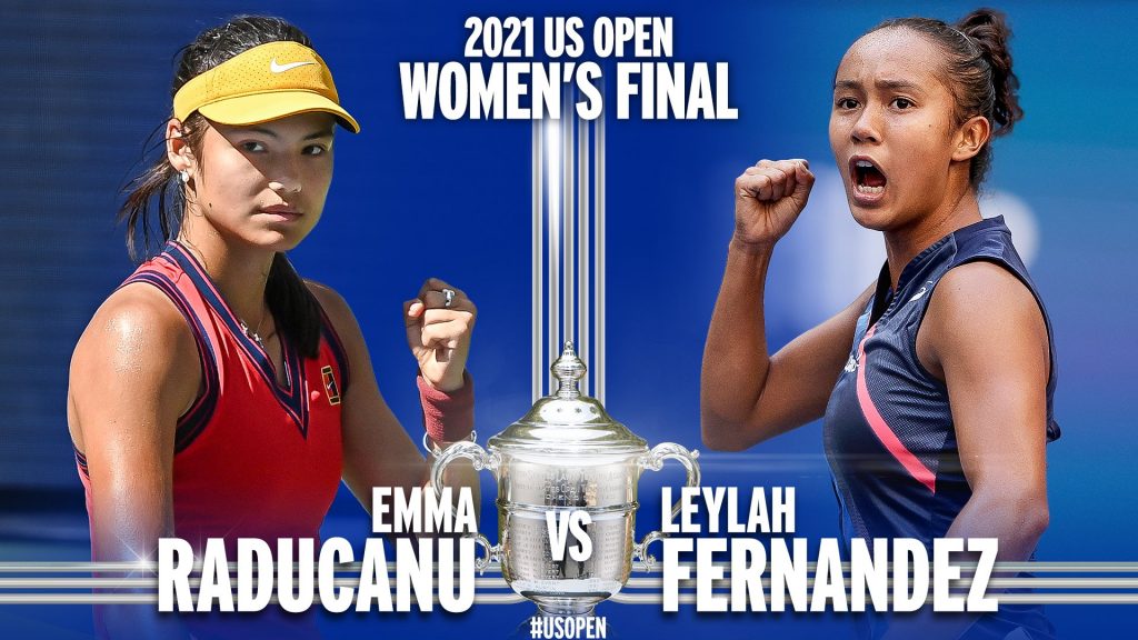 Finala adolescentelor la US Open: Emma Răducanu şi Leylah Annie Fernandez. Foto: Twitter/USOpen