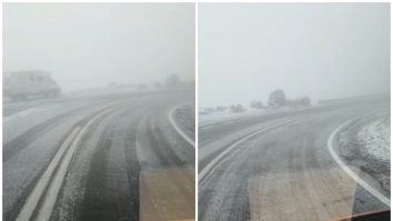 VIDEO: Prima ninsoare din acest sezon pe Transfăgărăşan și la Bâlea Lac