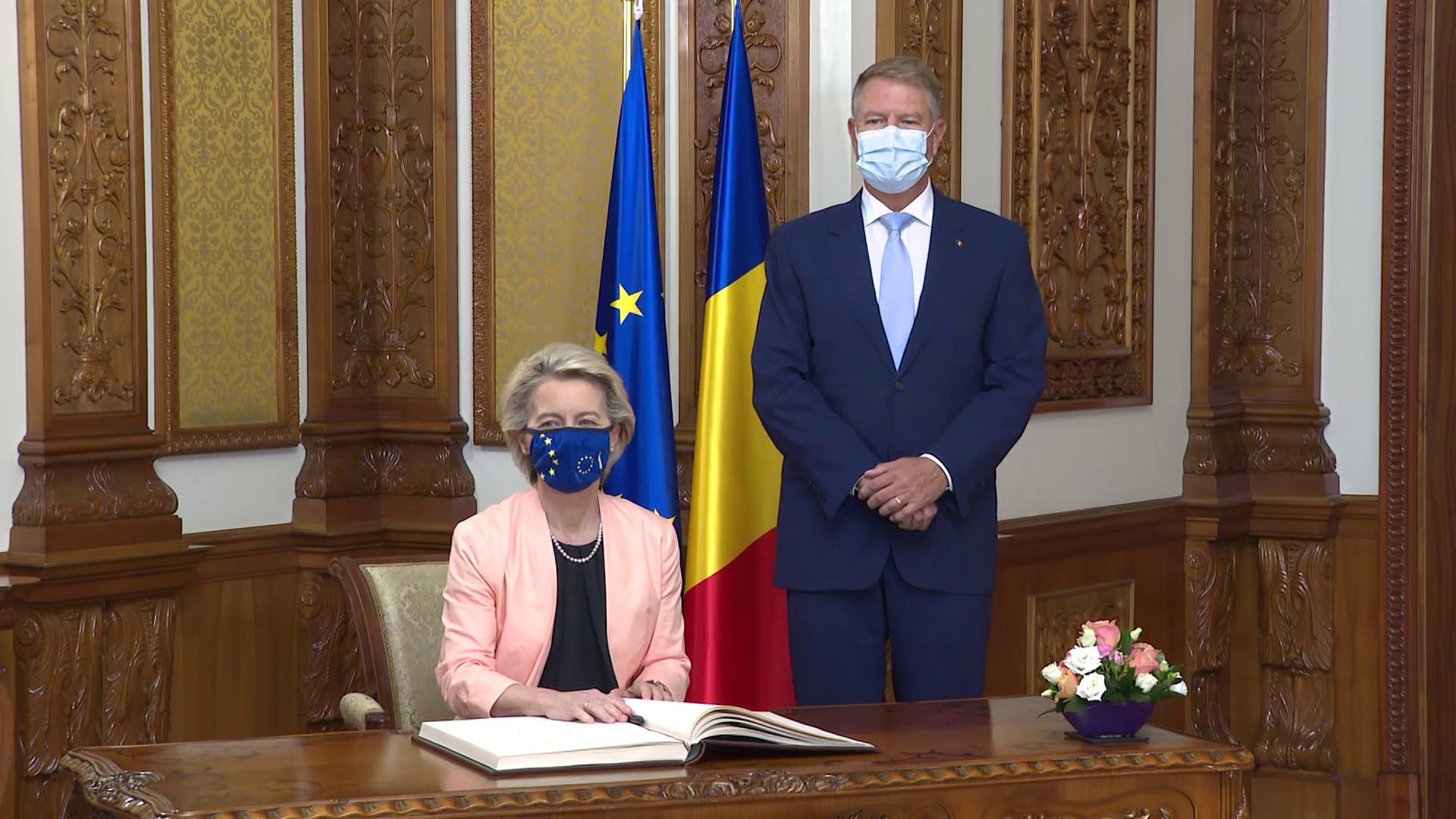 Primele imagini cu Ursula von der Leyen și Klaus Iohannis la Cotroceni. VIDEO