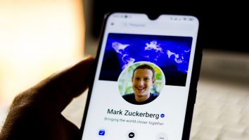 February 24, 2020, GlÃ³Ria De Dourados, Mato Grosso do Sul, Brazil: In this photo illustration the profile of Facebook founder Mark Zuckerberg seen displayed on a smartphone. (Credit Image: © Rafael Henrique/SOPA Images via ZUMA Wire) Company logos displayed on smartphone in Brazil - 24 Feb 2020