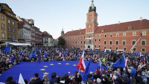 manifestatie pro-UE in varsovia