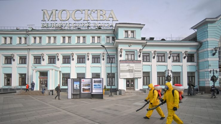 dezinfectare impotriva covid in moscova, rusia