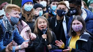 COP26 in Glasgow Greta Thunberg and crowd