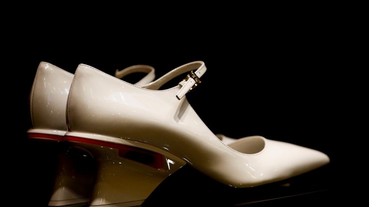 MOSCOW, RUSSIA - OCTOBER 31: Women's luxury heeled shoes, manufactured by Prada, sit on display at the GUM department store on Red Square, in Moscow, Russia on October 31, 2018. Sefa Karacan / Anadolu Agency/ABACAPRESS.COM