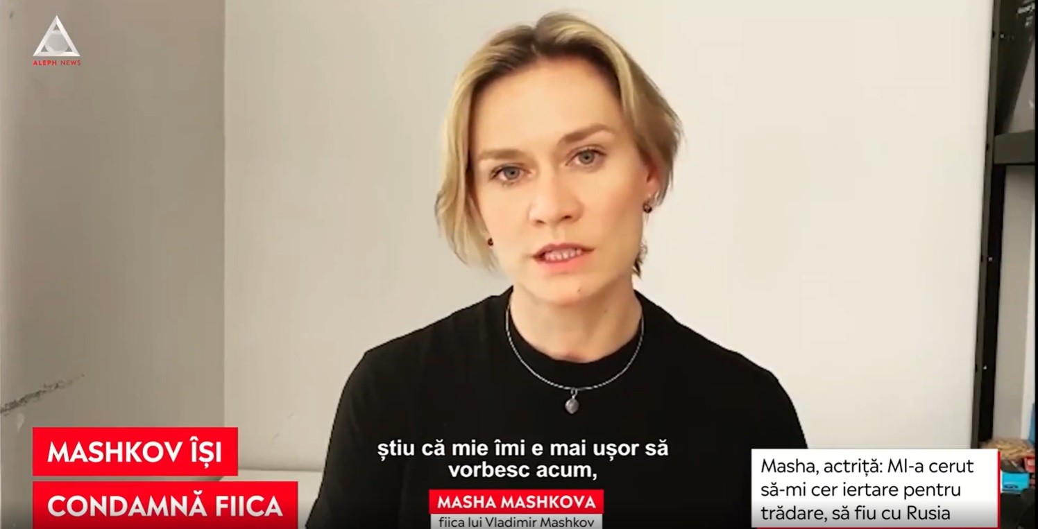 O actriță rusă publică discursuri prin care își exprimă opoziția față de război. Tatăl ei este de partea Rusiei